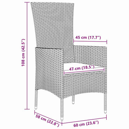 Set da Pranzo per Giardino con cuscino 5 pcs Beige polyrattan | homemem39