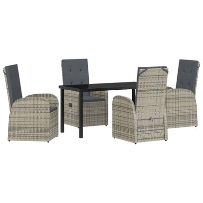 Set da Pranzo per Giardino con cuscino 5 pcs Grigio polyrattan - homemem39