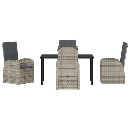 Set da Pranzo per Giardino con cuscino 5 pcs Grigio polyrattan - homemem39