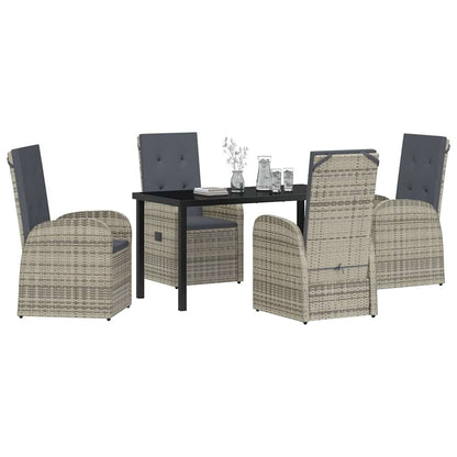 Set da Pranzo per Giardino con cuscino 5 pcs Grigio polyrattan - homemem39