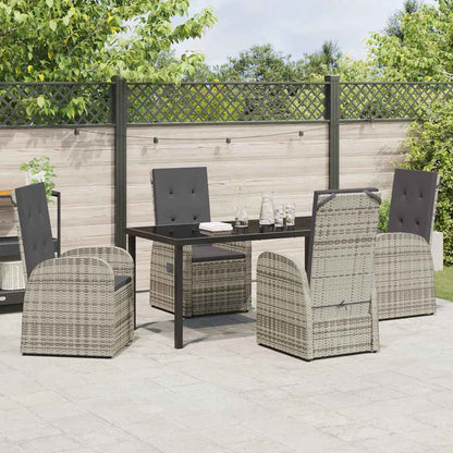 Set da Pranzo per Giardino con cuscino 5 pcs Grigio polyrattan - homemem39