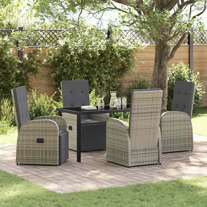 Set da Pranzo per Giardino con cuscino 5 pcs Grigio polyrattan - homemem39