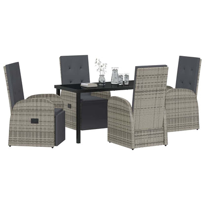 Set da Pranzo per Giardino con cuscino 5 pcs Grigio polyrattan - homemem39