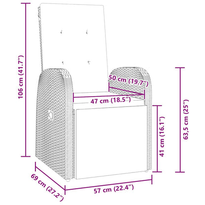 Set da Pranzo per Giardino con cuscino 5 pcs Grigio polyrattan - homemem39