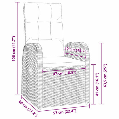 Set da Pranzo per Giardino con cuscino 7 pcs Nero polyrattan - homemem39