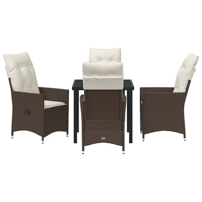 Set da Pranzo per Giardino 5 pcs Marrone Poly Rattan - homemem39