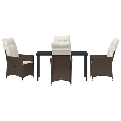 Set da Pranzo per Giardino 5 pcs Marrone Poly Rattan - homemem39