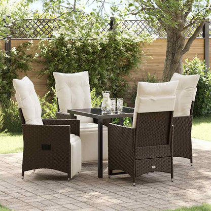 Set da Pranzo per Giardino 5 pcs Marrone Poly Rattan - homemem39