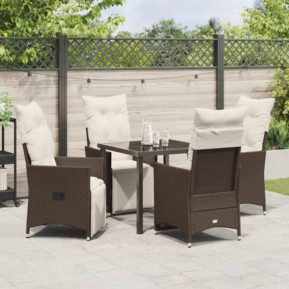 Set da Pranzo per Giardino 5 pcs Marrone Poly Rattan - homemem39