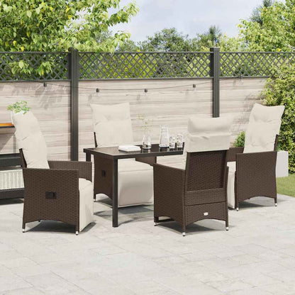 Set da Pranzo per Giardino 5 pcs Marrone Poly Rattan - homemem39