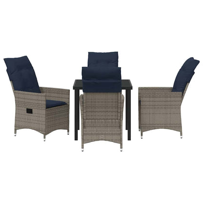 Set da Pranzo per Giardino 5 pcs Grigio polyrattan - homemem39