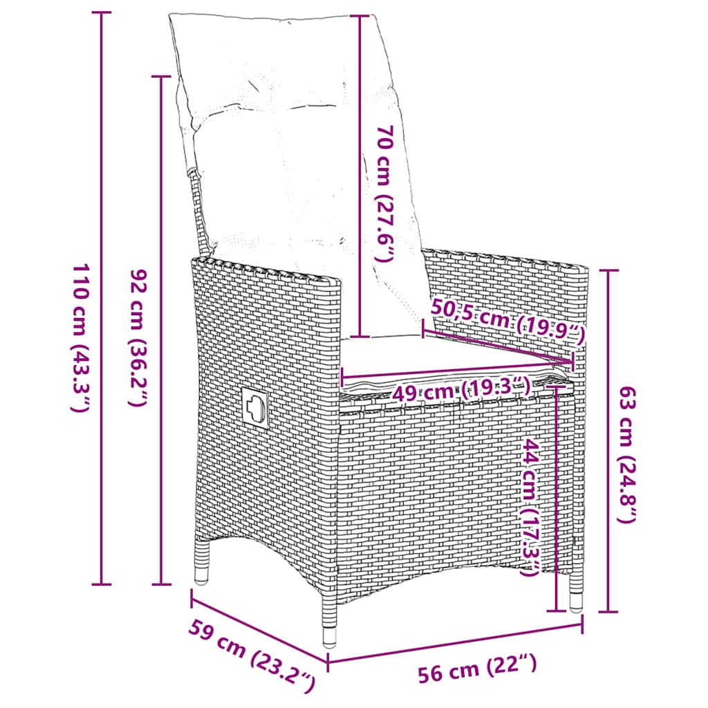 Set da Pranzo per Giardino 5 pcs Grigio polyrattan - homemem39