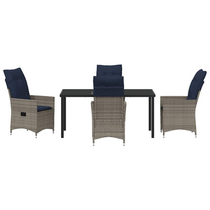 Set da Pranzo per Giardino 5 pcs Grigio polyrattan - homemem39