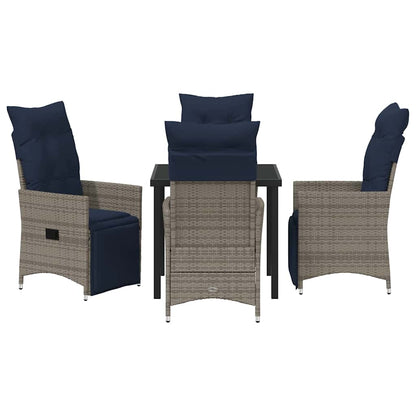 Set da Pranzo per Giardino 5 pcs Grigio polyrattan - homemem39
