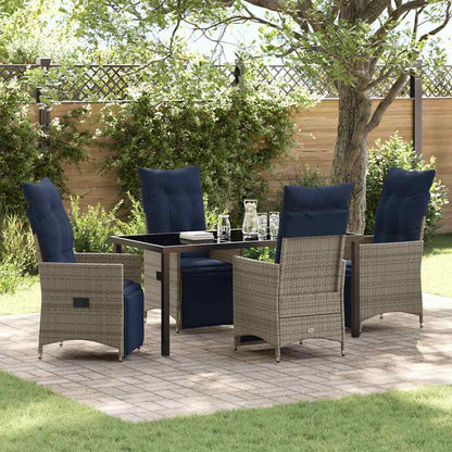 Set da Pranzo per Giardino 5 pcs Grigio polyrattan - homemem39