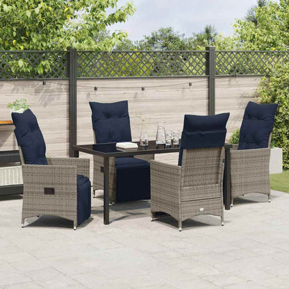 Set da Pranzo per Giardino 5 pcs Grigio polyrattan - homemem39