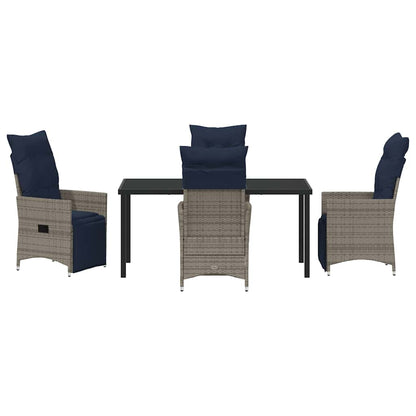 Set da Pranzo per Giardino 5 pcs Grigio polyrattan - homemem39