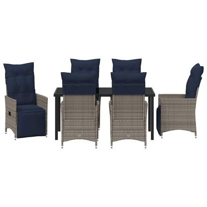 Set da Pranzo per Giardino 7 pcs Grigio polyrattan - homemem39
