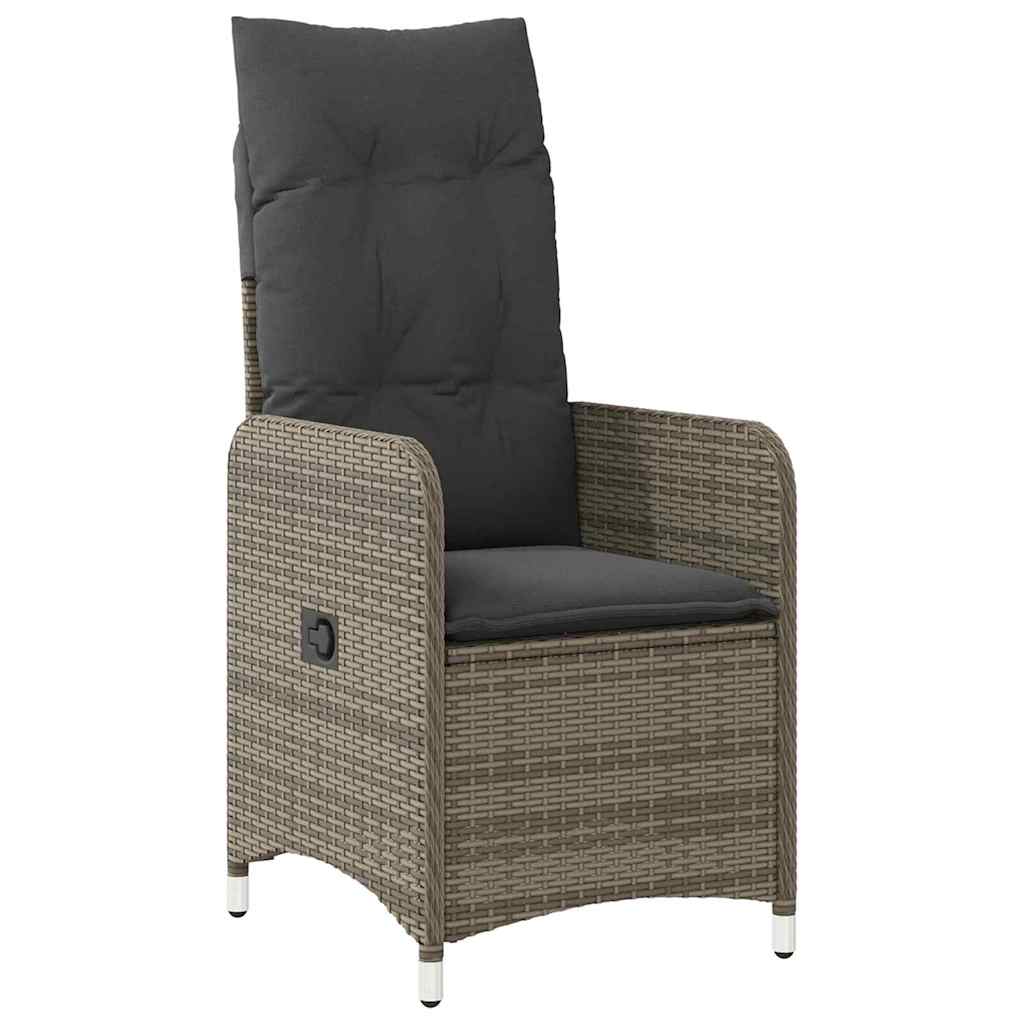 Set da Pranzo per Giardino con cuscino 7 pcs Grigio Poly Rattan - homemem39