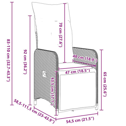 Set da Pranzo per Giardino con cuscino 7 pcs Beige Poly Rattan - homemem39