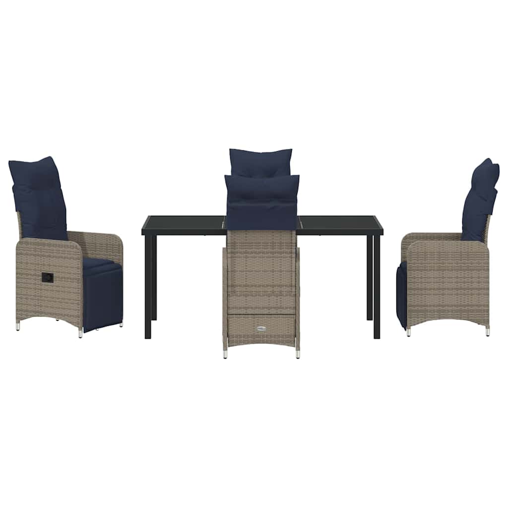 Set da Pranzo per Giardino 5 pcs Grigio polyrattan - homemem39