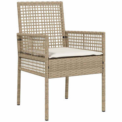 Set da Pranzo per Giardino con cuscino 7 pcs Beige Poly Rattan - homemem39