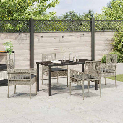 Set da Pranzo per Giardino 5 pcs Grigio chiaro Poly Rattan - homemem39