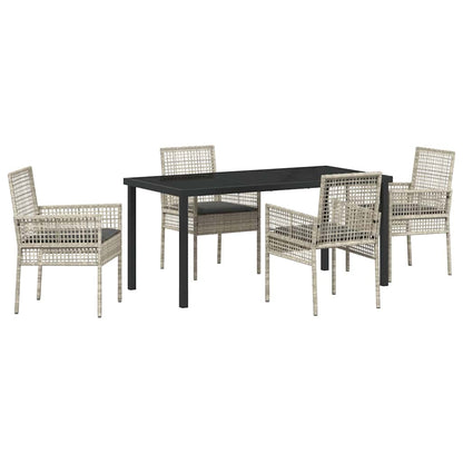 Set da Pranzo per Giardino 5 pcs Grigio chiaro Poly Rattan - homemem39