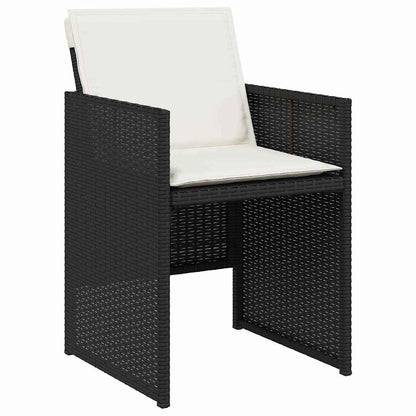 Set da Pranzo per Giardino con cuscino 5 pcs Nero Poly Rattan - homemem39