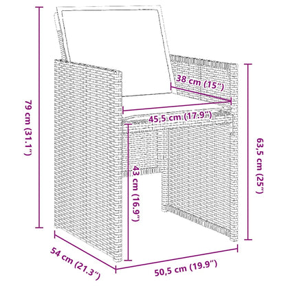 Set da Pranzo per Giardino con cuscino 5 pcs Grigio Poly Rattan - homemem39