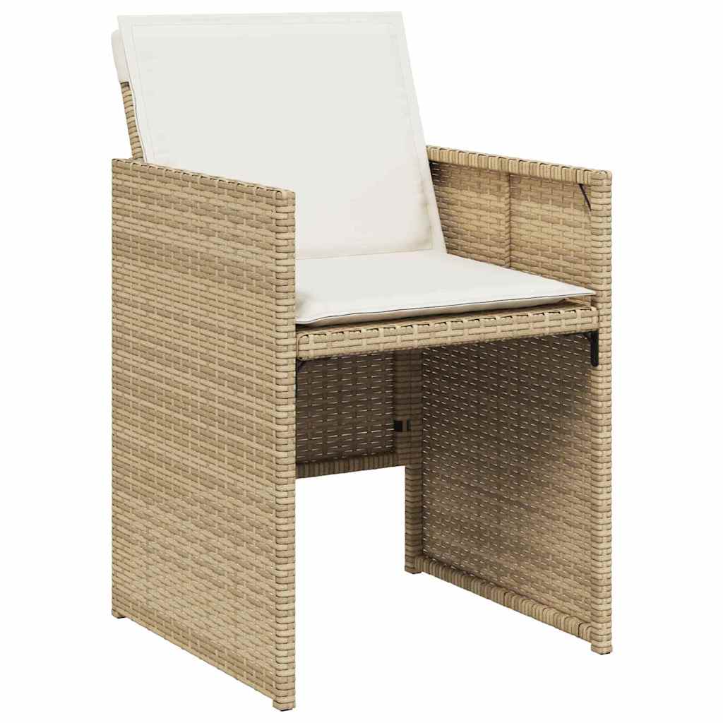 Set da Pranzo per Giardino con cuscino 5 pcs Beige Poly Rattan - homemem39