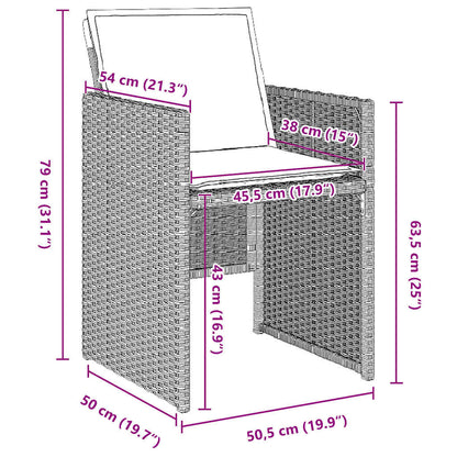 Set da Pranzo per Giardino 5 pcs Grigio chiaro Poly Rattan - homemem39