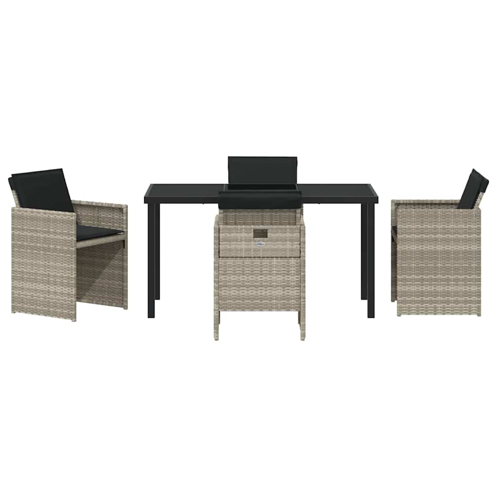 Set da Pranzo per Giardino 5 pcs Grigio chiaro Poly Rattan - homemem39