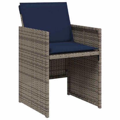 Set da Pranzo per Giardino con cuscino 5 pcs Grigio Poly Rattan - homemem39
