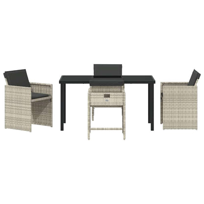 Set da Pranzo per Giardino 5 pcs Grigio chiaro Poly Rattan - homemem39
