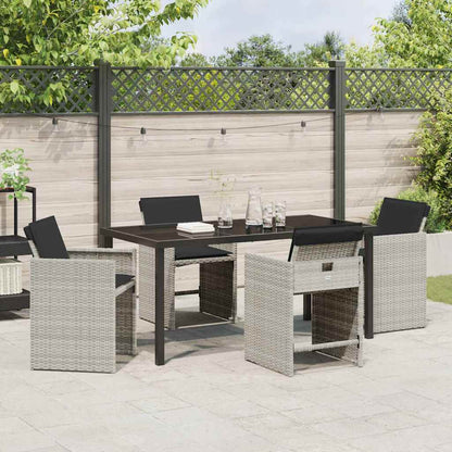 Set da Pranzo per Giardino 5 pcs Grigio chiaro Poly Rattan - homemem39