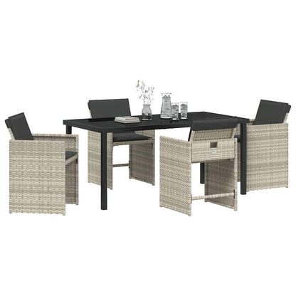 Set da Pranzo per Giardino 5 pcs Grigio chiaro Poly Rattan - homemem39