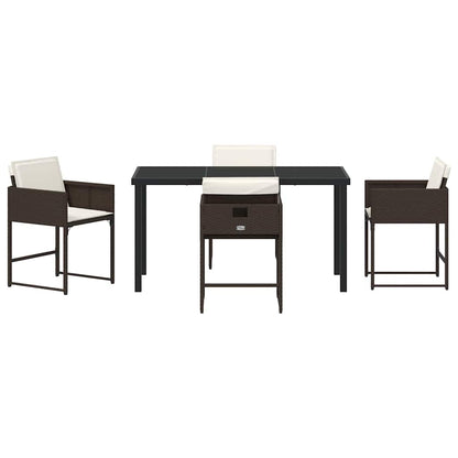 Set da Pranzo per Giardino 5 pcs Marrone Poly Rattan - homemem39