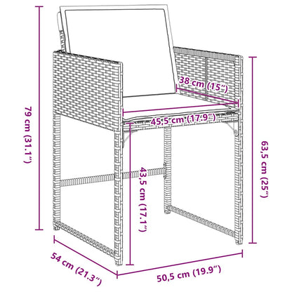Set da Pranzo per Giardino con cuscino 5 pcs Beige Poly Rattan - homemem39