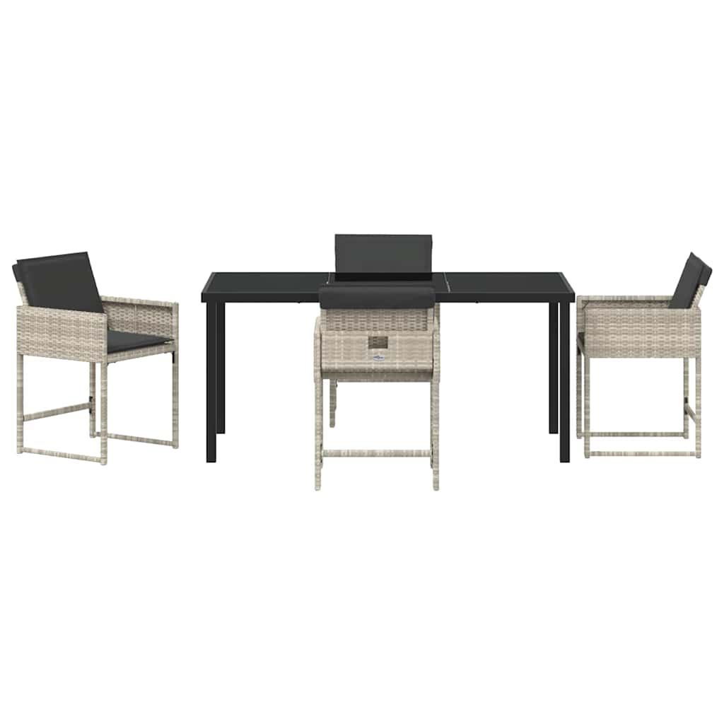 Set da Pranzo per Giardino 5 pcs Grigio chiaro Poly Rattan - homemem39