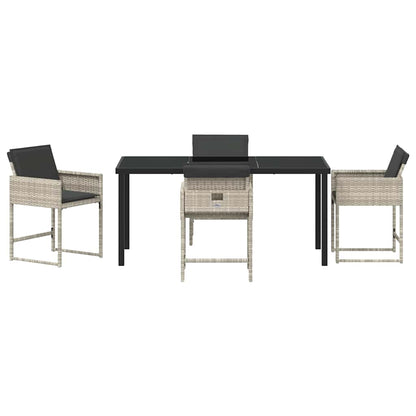 Set da Pranzo per Giardino 5 pcs Grigio chiaro Poly Rattan - homemem39