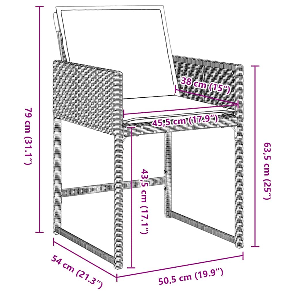 Set da Pranzo per Giardino 5 pcs Grigio chiaro Poly Rattan - homemem39