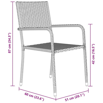 Set da Pranzo per Giardino con cuscino 5 pcs Nero polyrattan | homemem39