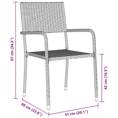 Set da Pranzo per Giardino con cuscino 7 pcs Grigio polyrattan | homemem39