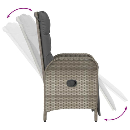 Set da Pranzo per Giardino con cuscino 7 pcs Grigio polyrattan | homemem39