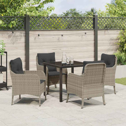Set da Pranzo per Giardino 5 pcs Grigio chiaro Poly Rattan - homemem39