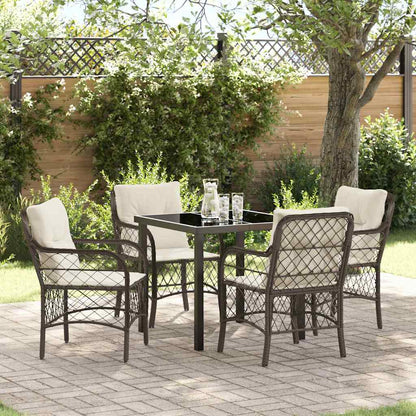 Set da Pranzo per Giardino 5 pcs Marrone Poly Rattan - homemem39