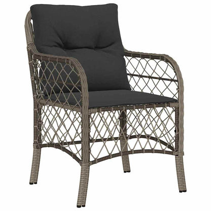 Set da Pranzo per Giardino con cuscino 3 pcs Grigio Poly Rattan - homemem39