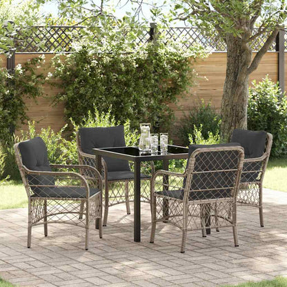 Set da Pranzo per Giardino 5 pcs Grigio chiaro Poly Rattan - homemem39