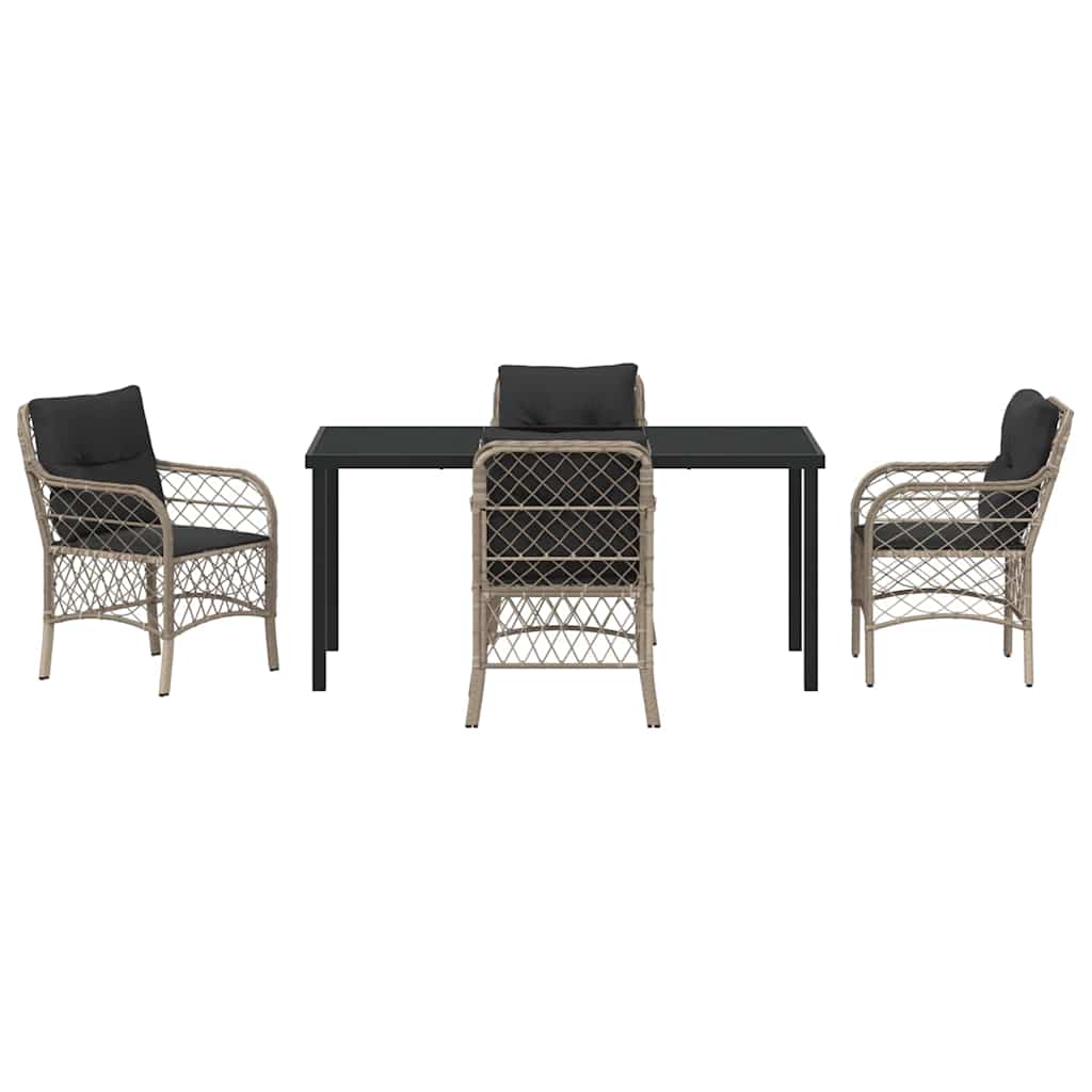 Set da Pranzo per Giardino 5 pcs Grigio chiaro Poly Rattan - homemem39